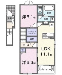 サンシャインヒルズⅢ　Ａの物件間取画像